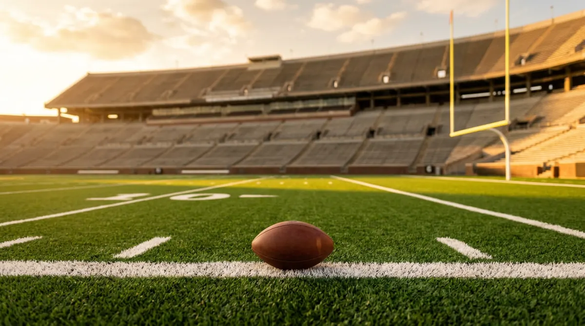 Random college football team generator — football on a stadium field